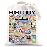 BWWKTOP Funny History Teacher Canvas Tote Bag - America History Lover Gifts - Historian Gift