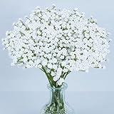 MAQIAHN 6 Baby Breath Artificial Flowers - Babies Breath Flowers Artificial Bulk Faux Flowers Bouquet White Flores Greenery Real Touch Fake Flowers Arrangements Wedding Centerpieces Tables Decorations