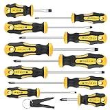 Amartisan 10-Piece Magnetic Screwdrivers Set, 5 Phillips and 5 Slotted Tips Professional Cushion Grip Screwdriver Set