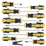 Amartisan 10-Piece Magnetic Screwdrivers Set, 5 Phillips and 5 Slotted Tips Professional Cushion Grip Screwdriver Set