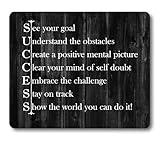 knseva Inspirational Quote Rustic Black Wood Mouse Pad, See Your Goal Clear Your Mind of Self Doubt Embrace The Challenge Stay on Track Show The World You Can Do It Motivational Quotes Mouse Pads