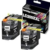 4Benefit (Set of 2) Compatible LC-209 Ink Cartridge LC209 Black Replacement for Brother LC-209 XXL LC 209XXL LC209XXL LC209BK Used for MFC-J5520DW MFC-J5620DW MFC-J5720DW Inkjet Printer