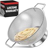 PriorityChef Premium Stainless Steel Colander for Kitchen, Durable Rice and Pasta Strainer with Handle, Rust-Resistant & Dishwasher Safe, 3 Qt