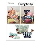 Simplicity Assorted Cosmetic Tote Bag Packet, Code 9310 Sewing Pattern, One Size, White