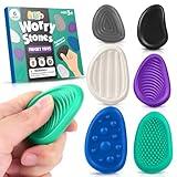 Fidget Toys Adults Sensory Stone: 6 Pack Textured Worry Stone for Autism Kids Calming Down - Fidget Stress Toys for Anxiety Relief - Small Students Prizes Fidget Toys