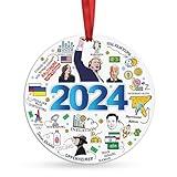 2024 Christmas Ornament, Year in Review Christmas Ornament - Hot Topics 2024, Trending Social, Commemorative Events, Year to Remember Funny Christmas Ornaments - Gifts for Friend Family Xmas Decor