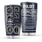 Pilot Gifts Aviation Men, Aviation Gifts, Gifts for Pilots Men, Airplane Gifts for Men, 20 Oz Pilot Cup, Pilot Gift Ideas, Pilot Gauges Tumbler, Birthday Christmas Gifts for Pilot Dad, Son, Husband