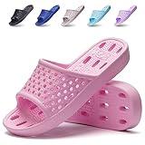 Shower Shoes Men Women Non Slip Bathroom House Slippers College Dorm Room Essentials for Girls Kids Shower Sandals Swimming Water Shoe (Pink,EU36-37)