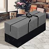 Christmas Tree Storage Bag, Fits Up 10 Ft Tall Artificial Trees-Heavy Duty Holiday Storage Box with Durable Reinforced Handles & Zipper & Transparent Pocket- 600D Oxford Tree Storage Container, Gray