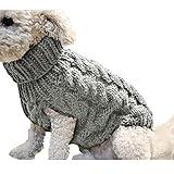 Pet Dog Turtleneck Knit Sweater Coat Winter Warmer Thickening Pullover Knitwear Crochet Coat Clothes for Dog Puppy Cat Dog Turtleneck