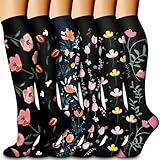 Laite Hebe Compression Socks for Women & Men Circulation(6 pairs)-Graduated Supports Socks for Running, Athletic Sports