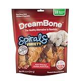 DreamBone Spirals Variety Pack, No-Rawhide Chews For Dogs, 18 Spiral Chews