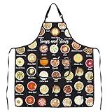 JXGZSO Soups and Stews Kitchen Apron Soup Lover Gift Soup Themed Cooking Gift Chef Cooking Foodie Apron Housewarming Gift (Soups and Stews Apron)