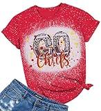 Football Shirts for Women Game Day Tshirt Vintage Leopard Soccer Splatter Graphic Tee Team Fan Gifts Tops