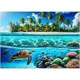 Sutinban Sea Turtle 1000 Piece Puzzle for Adults, Coolest Adult Puzzle 1000 Pieces, Wave Spirit Hawaii Ocean Jigsaw Puzzles Home Decor Happy Family Time