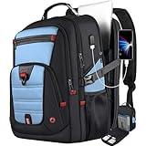 Z-MGKISS 18.4"-19" Extra Large Laptop Backpack, Water-Resistant Gaming Laptop Travel Backpack, School Bag with USB Charging Port and Multiple Compartments, Gifts for Men & Women, Lake Blue