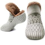 Stocking Stuffers for Adults Men Him: Fuzzy Slipper Socks with Grips Winter Thick Warm Cabin Thermal Socks Comfy Non Slip, Christmas Gifts for Men Husband Dad Grandpa Him Boyfriend Cozy Holiday Gifts