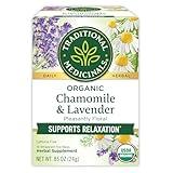 Traditional Medicinals Tea, Organic Chamomile & Lavender, Stress Relief, 16 Tea Bags