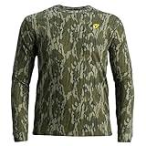SCENTBLOCKER Scent Blocker Fused Cotton Lightweight Long-Sleeve Shirt, Camo Hunting Clothes (Mossy Oak Bottomland, Large)