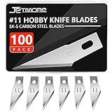 Jetmore 100 Pack Exacto Knife Blades, Hobby & Craft Knife Replacement Blades with Storage Box for Scrapbooking, Caving & Stencil