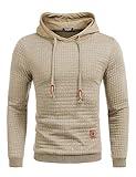 COOFANDY Men's Slim Fit Hoodie Hipster Sweatshirt Athletic Pullover Khaki