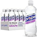 Propel Electrolyte Enhanced Water Sports Drink, Grape Flavored Water, Zero Calorie & Zero Sugar Hydration with Electrolytes and Vitamins C & E, 16.9 fl oz Water Bottles (12 Pack)
