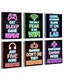 𝗗𝗿𝘀𝗼𝘂𝗺 Video Gamer Room Decor for Boys Gaming Wall Art Neon Gaming Room Decor Game Poster 𝗙𝗿𝗮𝗺𝗲𝗱 8"x10" - Gamer Wall Decor Teenage Boy Room Decor