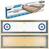 GoSports Shuffleboard and Curling 2 in 1 Board Games - Classic Tabletop or Giant Size - Choose Your Style