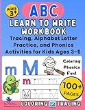 ABC Learn to Write Workbook: Tracing, Alphabet Letter Practice, and Phonics Activities for Kids Ages 3-5 (Beginning Readers – Blueberry Level)