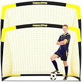 Happy Jump Soccer Goal Pop Up Foldable Soccer Net for Backyard 7'x5', 2 Set