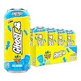 GHOST Energy Drink - 12-Pack, Sour Patch Kids Blue Raspberry, 16oz - Energy & Focus & No Artificial Colors - 200mg Natural Caffeine, L-Carnitine & Taurine - Gluten-Free & Vegan