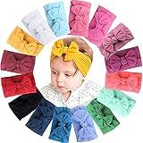 JOYOYO 16 Colors Soft Wide Turban Baby Headbands with 4.5 inches Hair Bow Headwraps for Baby Girls Infants Newborn Hair Accessories Toddlers Kids and Children