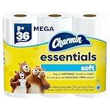 Charmin Essentials Soft Toilet Paper, 9 Mega Rolls = 36 Regular Rolls