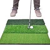 GoSports Tri-Turf XL Golf Practice Hitting Mat - Huge 24 Inch x 24 Inch for Optimal Practice