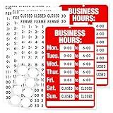 2 Pack Business Hours Sign, gliship Store Hours Signs for Business, Hours of Operation Signs for Business Window Glass Door Office Outdoor, Open Closed Signs Include 2 Red Signs 360 Stickers