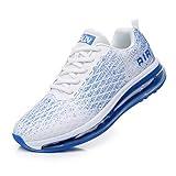 Azooken Mens Tennis Racquet Sports Shoes Fitness Walking Casual Footwear Breathable Footwear Outdoor Trainer Running Jogging Sneakers (8998 White 43)