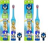 FIREFLY Clean N' Protect, Sonic The Hedgehog Toothbrush with 3D hygienic Cover, Premium Soft Bristles, Anti-Slip Grip Handle, Battery Included, Ages 3+, (Pack of 2)