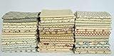 10 Fat Quarters - American Civil War (Neutrals, Creams, Light Colors ONLY) 1800's Historical Reproduction Quality Quilters Cotton Fabrics FQs Fat Quarter Bundle (M221.15)