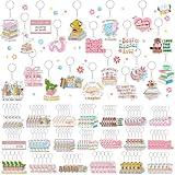 Equsion 100 Pcs Bookish Book Club Gifts Bookish Read Acrylic Keychains Bulk for Book Lovers Librarian Bookworm Group Teacher Student Club Back to School Gifts Reading Party Favors