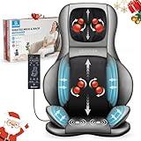 COMFIER Shiatsu Neck Back Massager with Heat, 2D ro 3D Kneading Massage Chair Pad, Adjustable Compression Seat Massager for Full Body Relaxation, Christmas Gifts for Dad Mom Women Men,Dark Gray