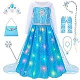 Meland Princess Dress Up for Girls – Light Up Halloween Costume for Girls Age 3-10, Princess Toys for Christmas Birthday Gift(M,5-6 Years)