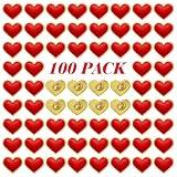 Quelay 100 Pcs Red Heart Pins Heart Disease Awareness Pins Heart Brooch Lapel Brooches Pin for Costume Jewelry Accessory Heart Month Medical Assistant Week Valentine's Day Fundraising Gift Giving