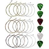 Yookat Acoustic Guitar Strings with 6 Picks, 3 Sets of 6 Acoustic Guitar Kit Guitar Strings Replacement Steel String For Beginners Performers