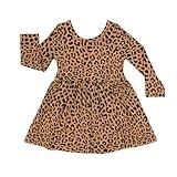 Little Sleepies Long Sleeve Twirl Dress with Bodysuit for Girls, Classic Leopard, 6-12M