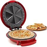 Elite Gourmet EQD-118 Electric Non-Stick 11" Quesadilla Maker, Easy-Slice 6-Wedge, Grilled Cheese Corn Flour Tortilla Snacks, Red