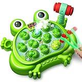 HopeRock Toys for 2 3 4 5 Year Old Boy,Toddler Toys Age 2-4, Whack A Frog Game,with 5 Modes,45 Levels,9 Music Spray and Light-up, Baby Toy Gifts for Early Learning, Birthday Gift for Toddler Boy Toys