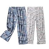 PNAEONG Women's Capri Pajama Pants Lounge Causal Bottoms Fun Print Sleep Pants Coffee+Good Night,XL