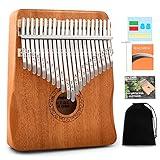 Kalimba Thumb Piano,YUNDIE Portable 21 Keys Mbira Finger Piano with Tune Hammer and Study Instruction,Musical Instruments Gift for Kid Adult Beginners Professional(Brown)