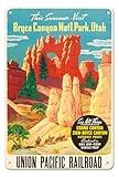 Visit Bryce Canyon Nat’l. Park Utah - Grand Canyon Zion & Bryce National Parks - Vintage Railroad Travel Poster c.1935-8 x 12 inch Vintage Metal Tin Sign