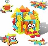 PicassoTiles 120pcs Hedgehog Interlocking Building Blocks Tiles Construction Toy Set Learning Playset STEAM Development Preschool Kindergarten Toy for Kids Age3+ PTB120